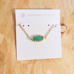 NEW Kendra Scott Elaina Chalcedony Glass Adjustable Chain Bracelet Gold